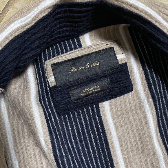 Porter & Ash‎ Mens Jacquard Stripe Short Sleeve Button Down Shirt - Medium - Picture 2 of 6